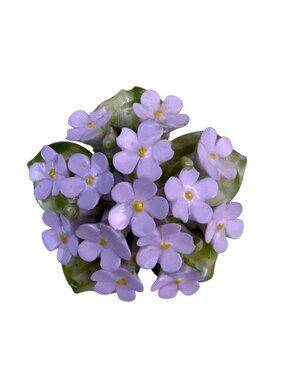 Cara China Green/Purple Porcelain Floral Brooch Flower Bouquet Made England